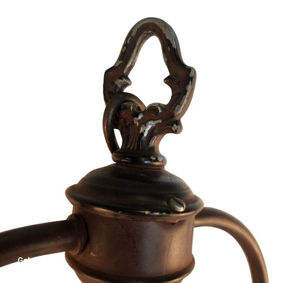 Hanging Lamp Frame With Ornate Detailing & Chain Fixture DIY Lighting Parts Or B - Picture 4 of 14